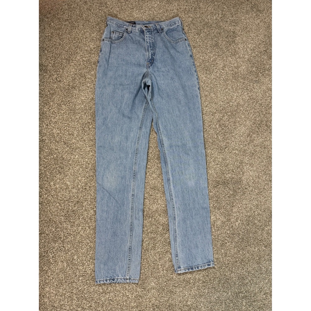 Lands End Vintage High Rise Straight Leg Jeans 10 Tall Made in USA Blue Denim